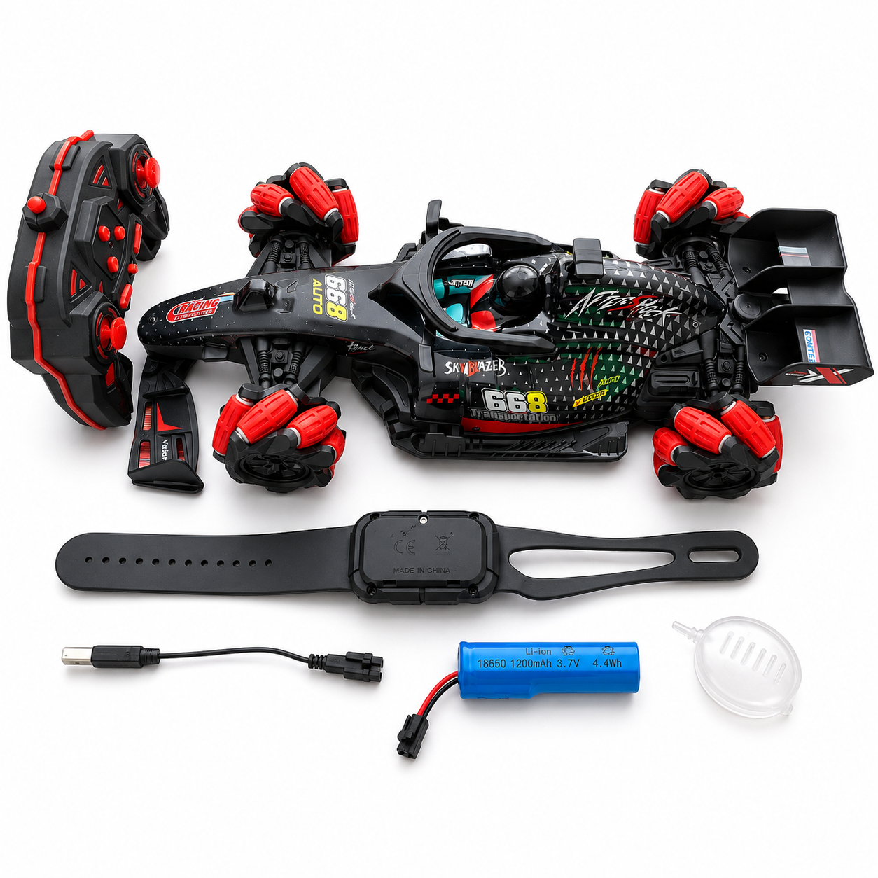 Hand Gesture & Remote Control Stunt Racer Car