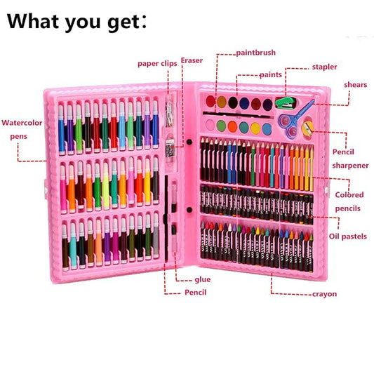 150-Piece Kids Art Set – Deluxe Drawing & Painting Kit in Portable Carry Case
