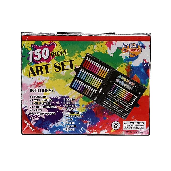 150-Piece Kids Art Set ā Deluxe Drawing & Painting Kit in Portable Carry Case