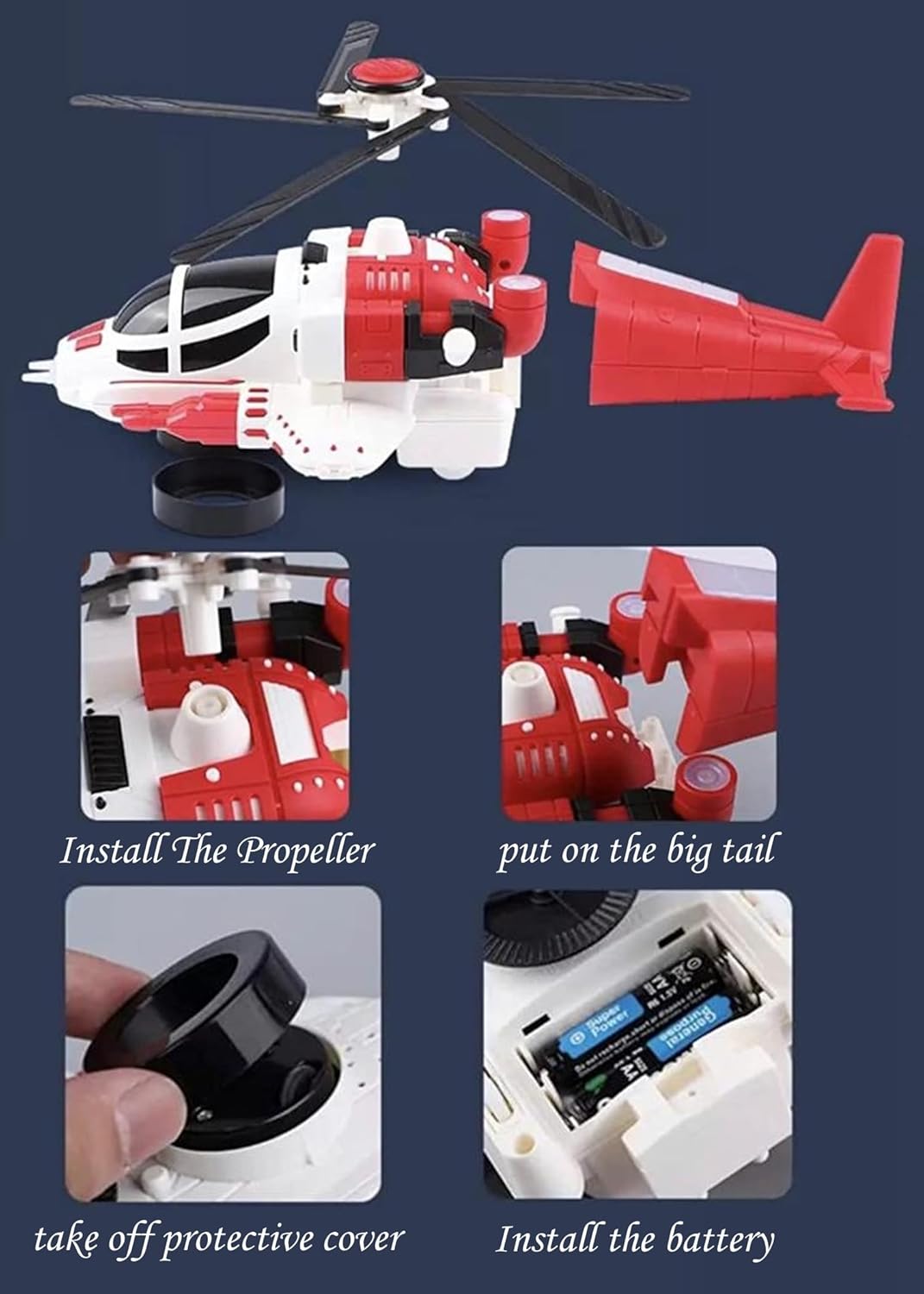 High-Speed Fighter Helicopter Toy β Lights, Music & 360Β° Action!