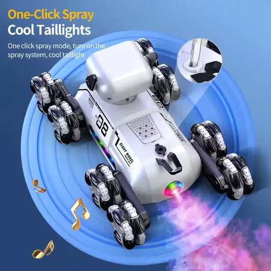 Smart Remote Control Robot Dog with LED Eyes, Spray & 360° Wheels