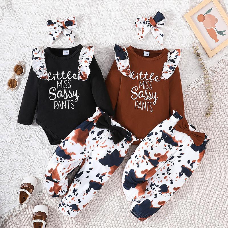 3 Piece Baby Girl Animal Print Outfit