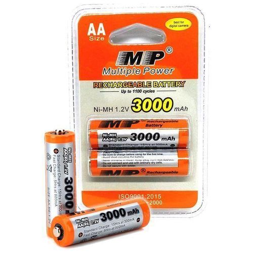 2-Piece MP 3000mAh AA Rechargeable Battery Set – Perfect for Kids’ Toys