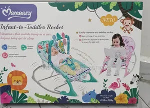 Momeasy Infant-to-Toddler Rocker – Adjustable, Soothing Baby Seat with Music & Toy Bar