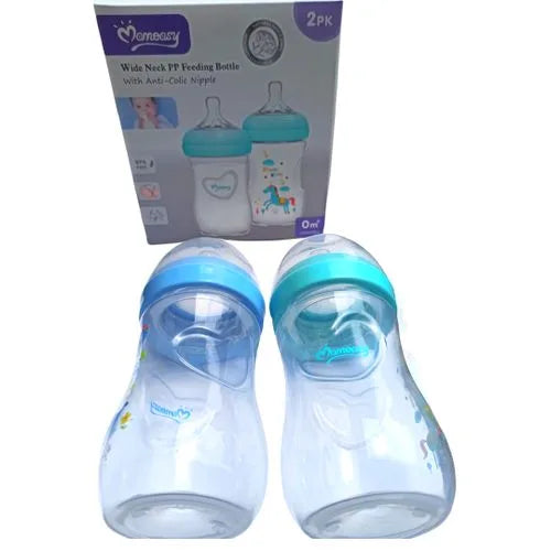 Momeasy 2-Pack Wide Neck Feeding Bottles 240ml – Anti-Colic Nipple, BPA-Free