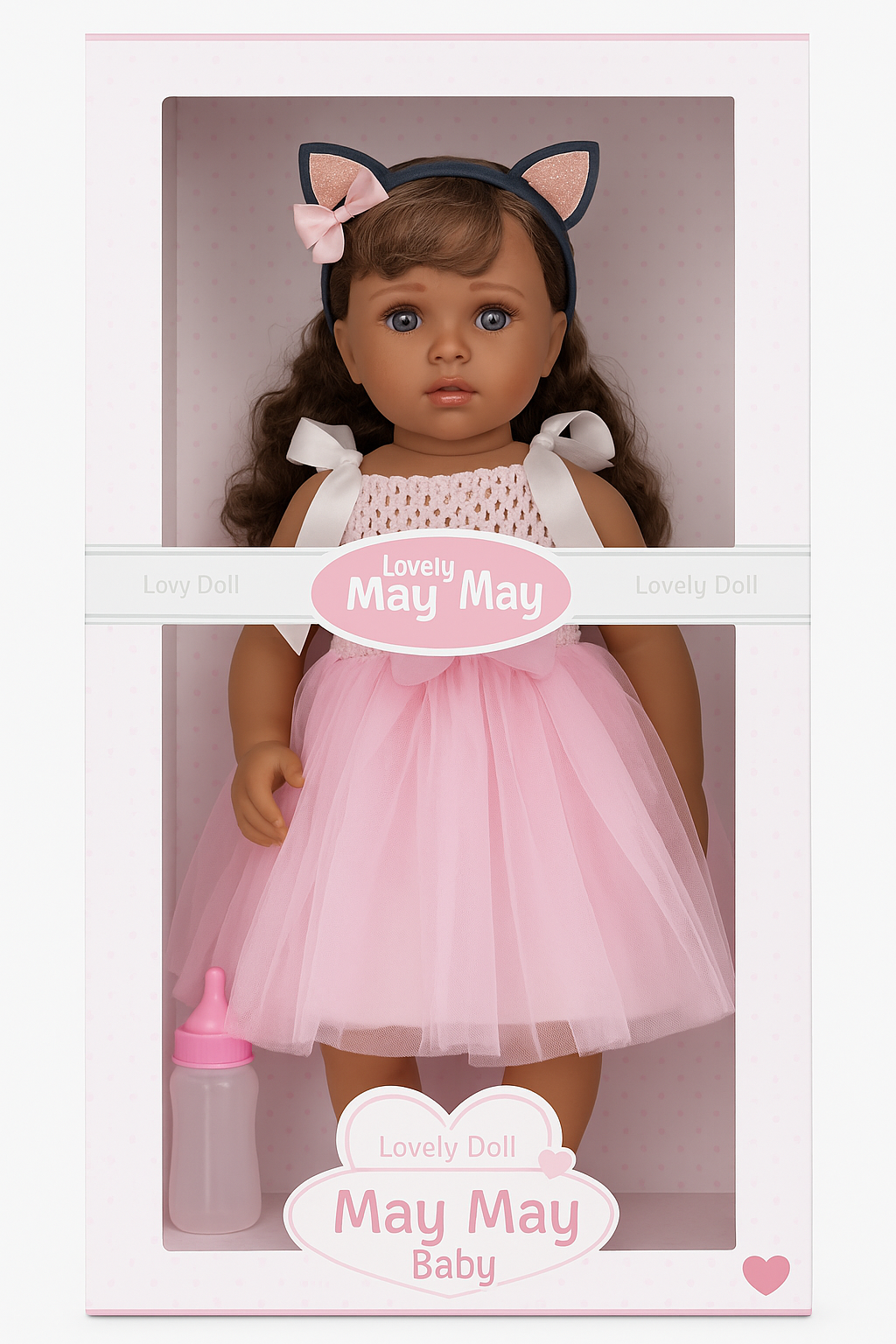 Realistic Baby Doll – 55cm Long Crying Doll with Bottle, Birth Certificate & Adorable Outfit