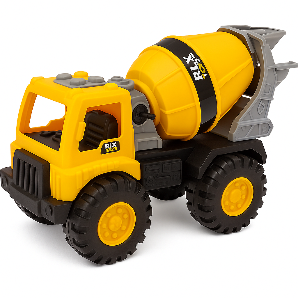 Heavy-Duty Construction Truck Toy– Rotating Drum, Durable Plastic