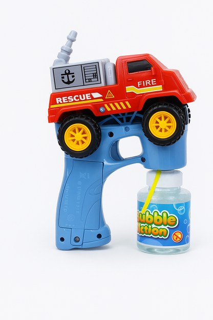 Fire Truck  Bubble Gun Blaster – 8 Hole Bubble Blower with Lights & Sound