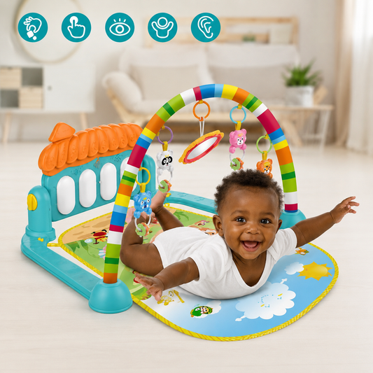 Kids Play Mat With Piano And Hanging Toys