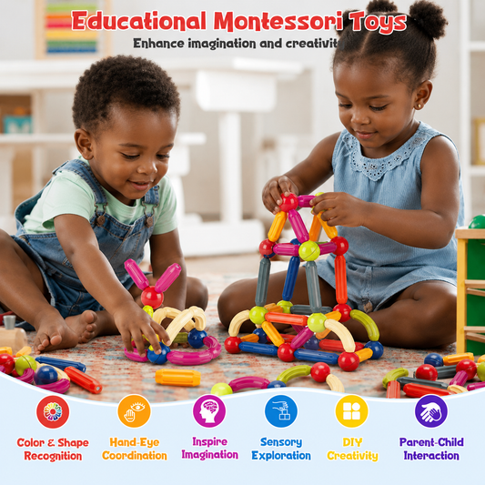 Magnetic Sticks & Balls Building Kit – STEM Construction Toy for Kids