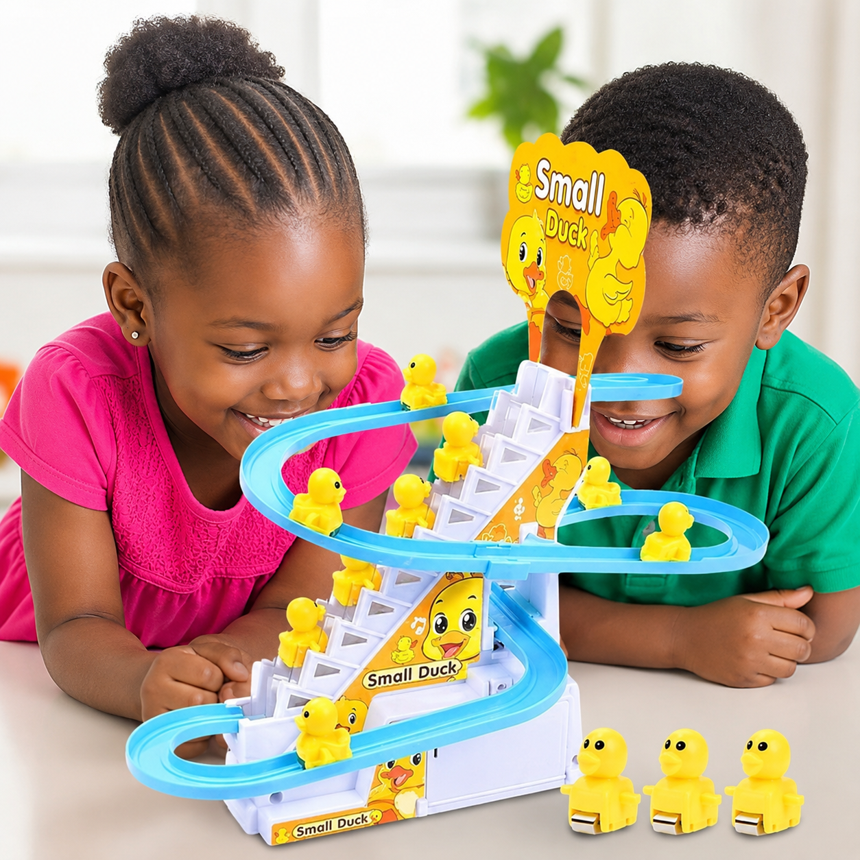 Duck Climbing Staircase Toy with Lights and Music