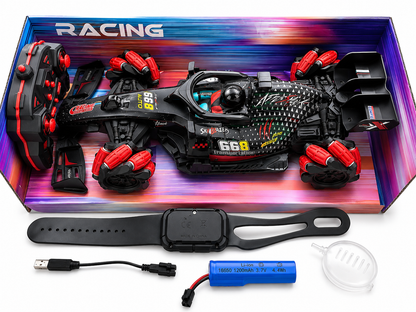 Hand Gesture & Remote Control Stunt Racer Car