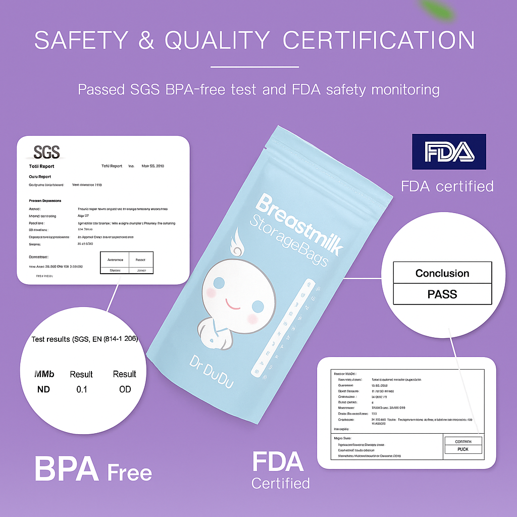 Dr. DuDu Premium Breast Milk Storage Bags – 30pcs Leakproof, BPA-Free & Hygienic Seal