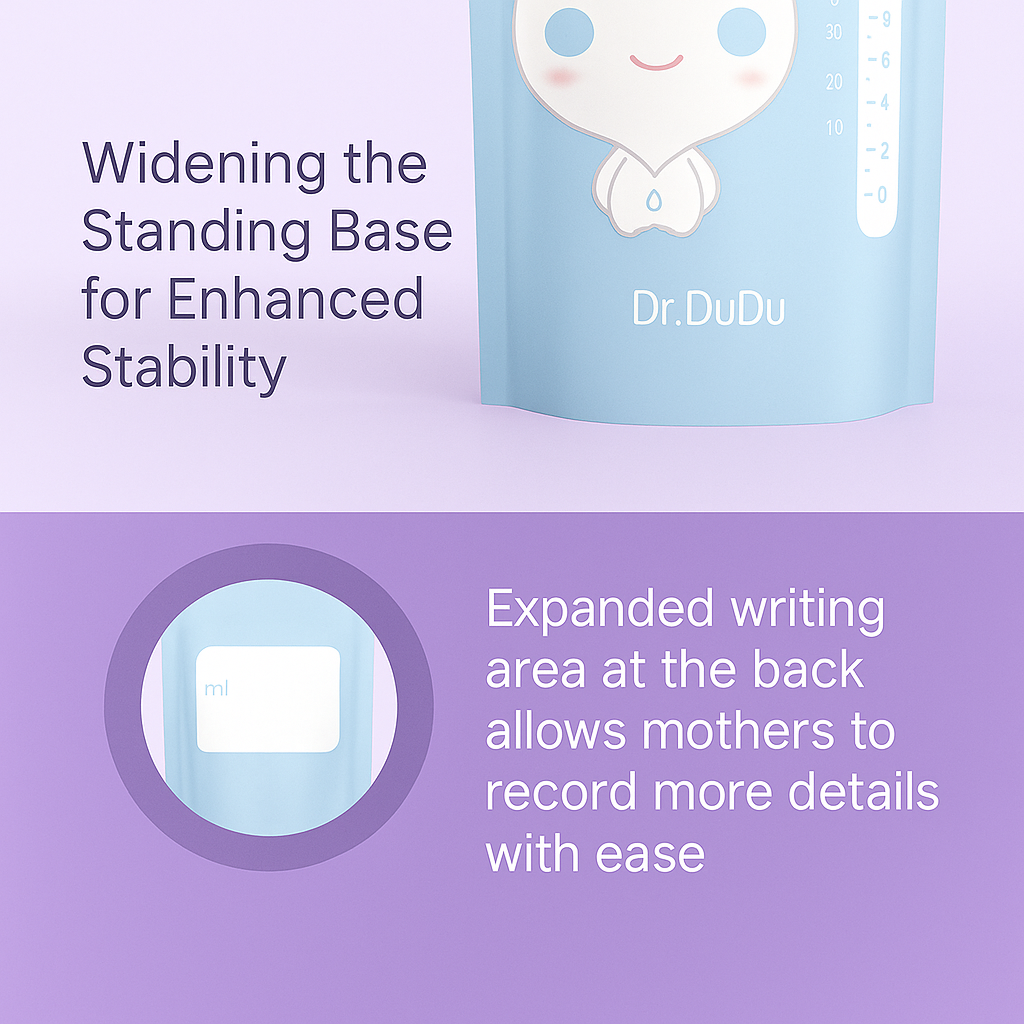 Dr. DuDu Premium Breast Milk Storage Bags – 30pcs Leakproof, BPA-Free & Hygienic Seal
