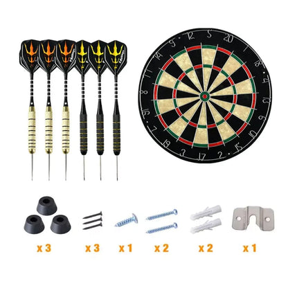 Original Bristle Sisal Dartboard - Tournament Sized Indoor Hanging Number Target Game for Steel Tip Darts