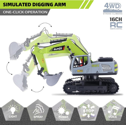 Alloy Excavator – Remote Control  &  4WD Construction Truck