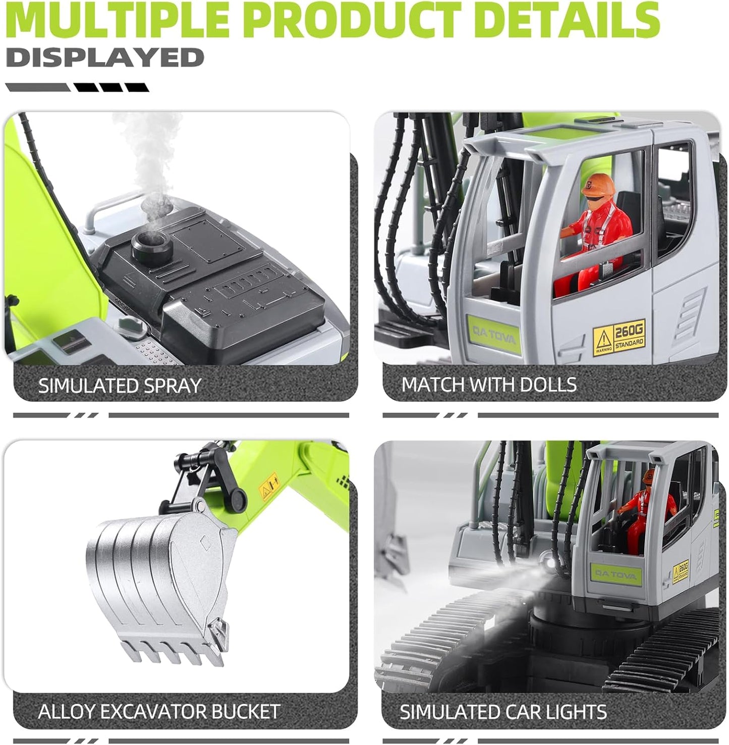 Alloy Excavator – Remote Control  &  4WD Construction Truck