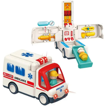 Kids Ambulance Rescue Toy – Interactive Emergency Vehicle with Patient, Medical Playset & Moving Features