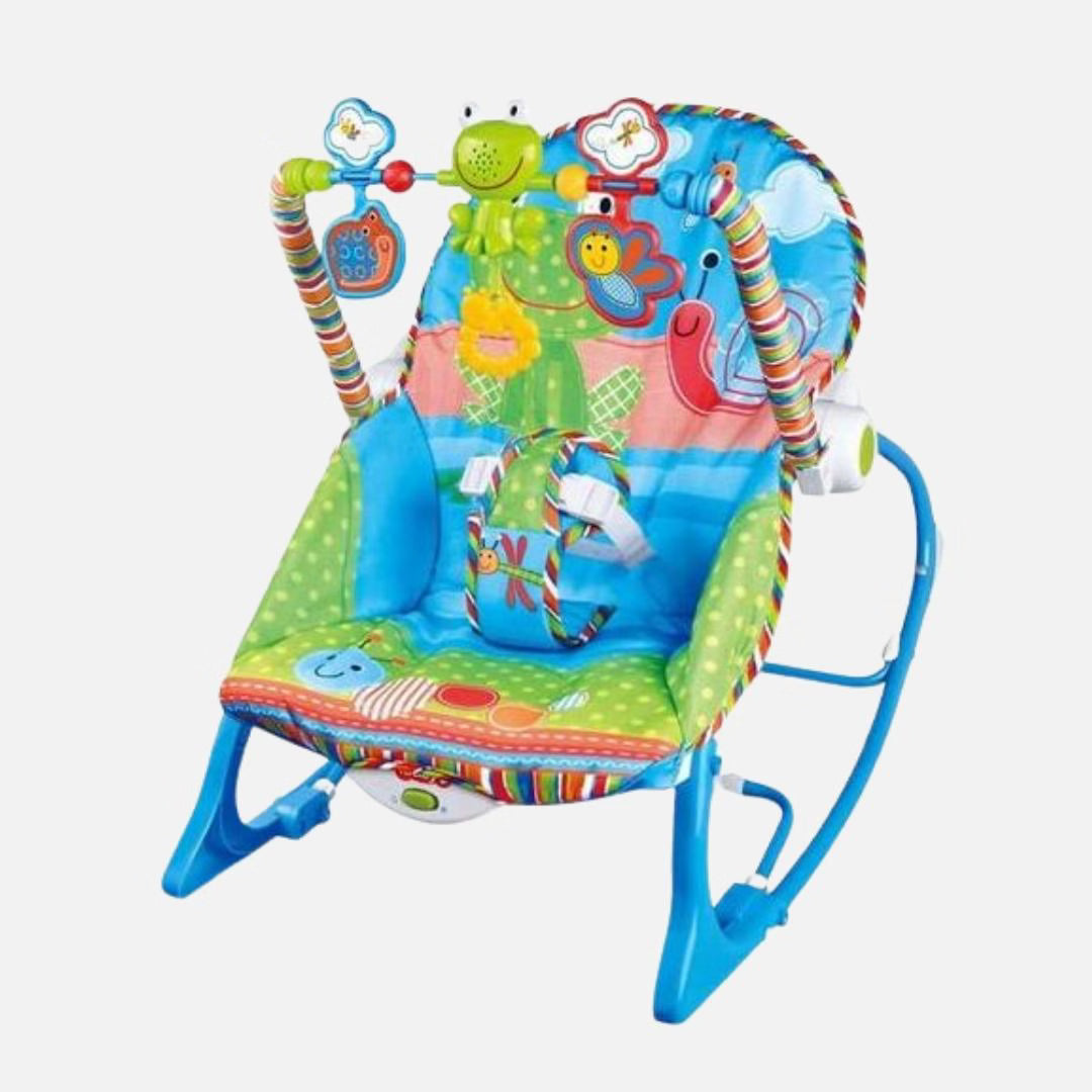 Momeasy Infant-to-Toddler Rocker – Adjustable, Soothing Baby Seat with Music & Toy Bar