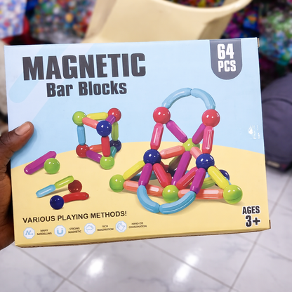 Magnetic Bar Blocks Building Set – STEM Construction Toy for Kids