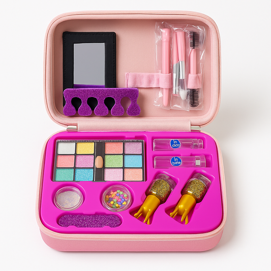 Kids Makeup Kit Toy Set – 21-Piece Beauty Play Set with Case