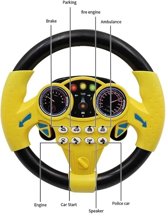 Kids Musical Steering Wheel Toy – Interactive Driving Simulator with Lights & Vehicle Sounds