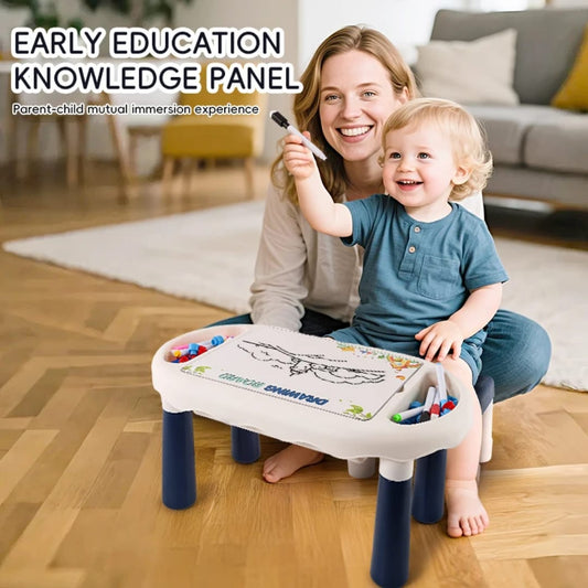 6-in-1 Kids Puzzle Learning Table with Chair
