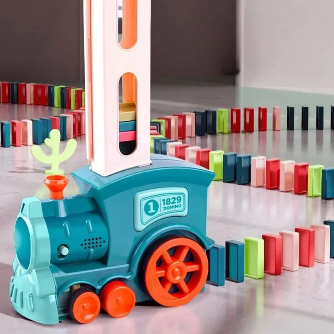 Kids Automatic Domino Builder Train – Fun STEM Educational Toy Set
