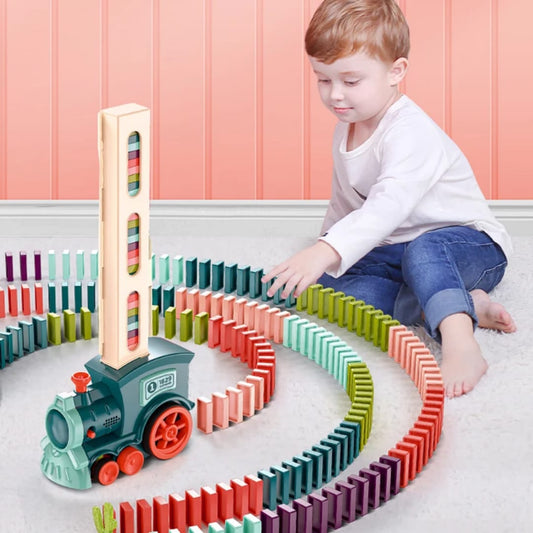 Kids Automatic Domino Builder Train – Fun STEM Educational Toy Set