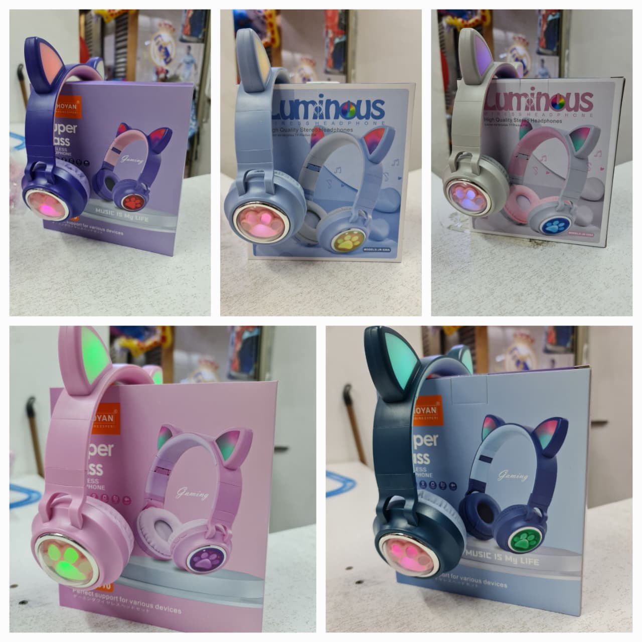 LED Bluetooth Kids Cat Headphone