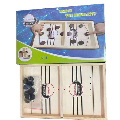 Wooden Fast Sling Puck Game – Interactive Family Board Game (6+ Years)