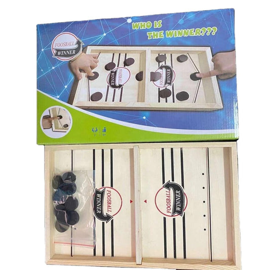 Wooden Fast Sling Puck Game – Interactive Family Board Game (6+ Years)