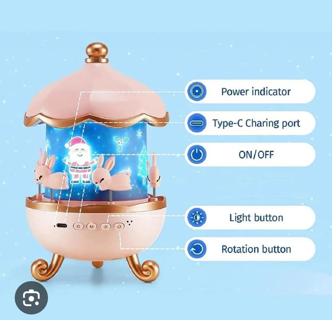 Carousel Night Light Projector – Magical Starry Sky Lamp for Kids