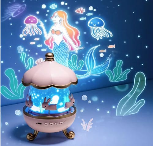 Carousel Night Light Projector – Magical Starry Sky Lamp for Kids