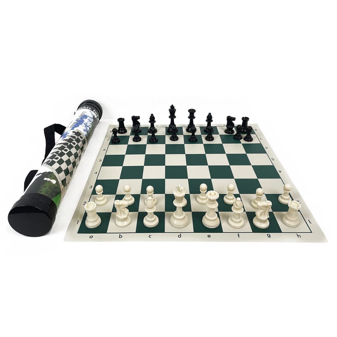 Portable Chess Set – Roll-Up Board & Travel Storage Tube!