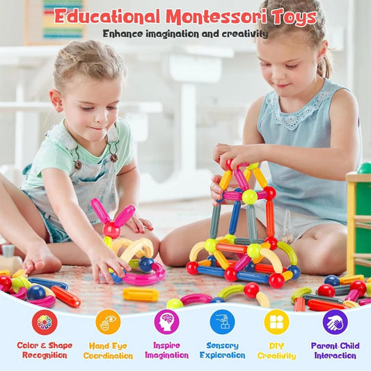 Magnetic Bar Blocks Building Set – STEM Construction Toy for Kids