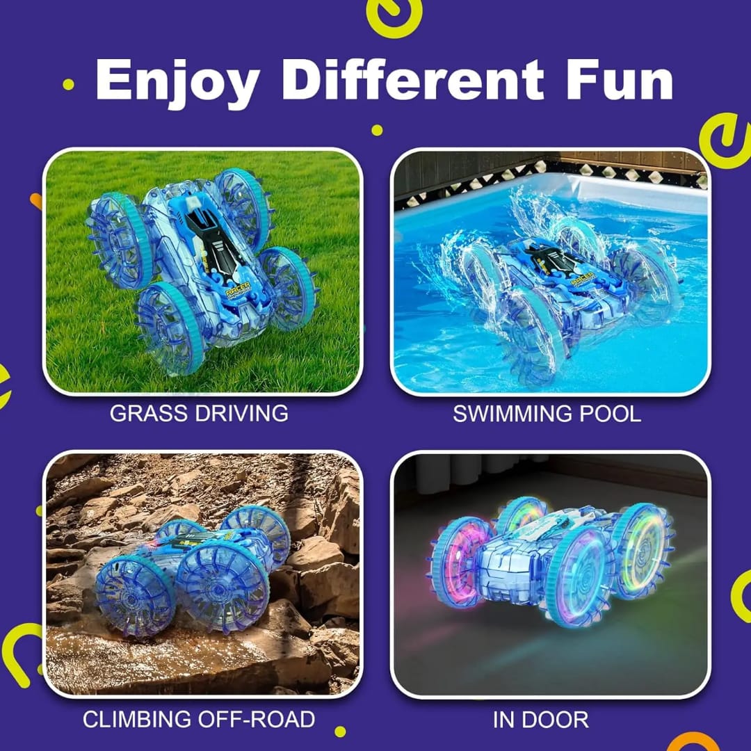 Amphibious Stunt RC Car – 2.4GHz Remote & Gesture Watch, All-Terrain Water + Land
