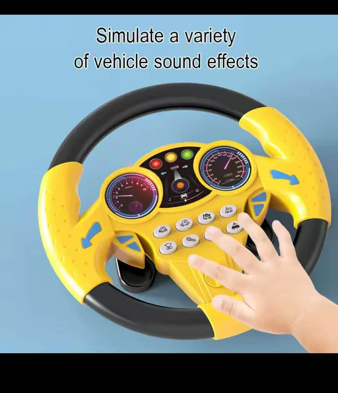 Kids Musical Steering Wheel Toy – Interactive Driving Simulator with Lights & Vehicle Sounds