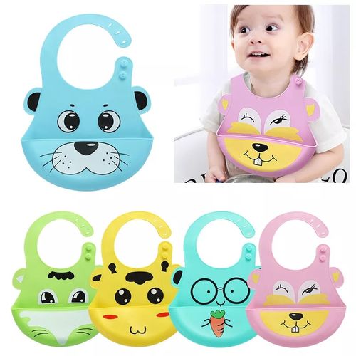 Animal Pattern Silicone Newborn Bibs
