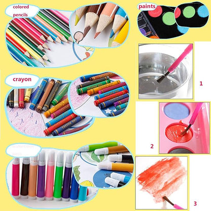 150-Piece Kids Art Set – Deluxe Drawing & Painting Kit in Portable Carry Case