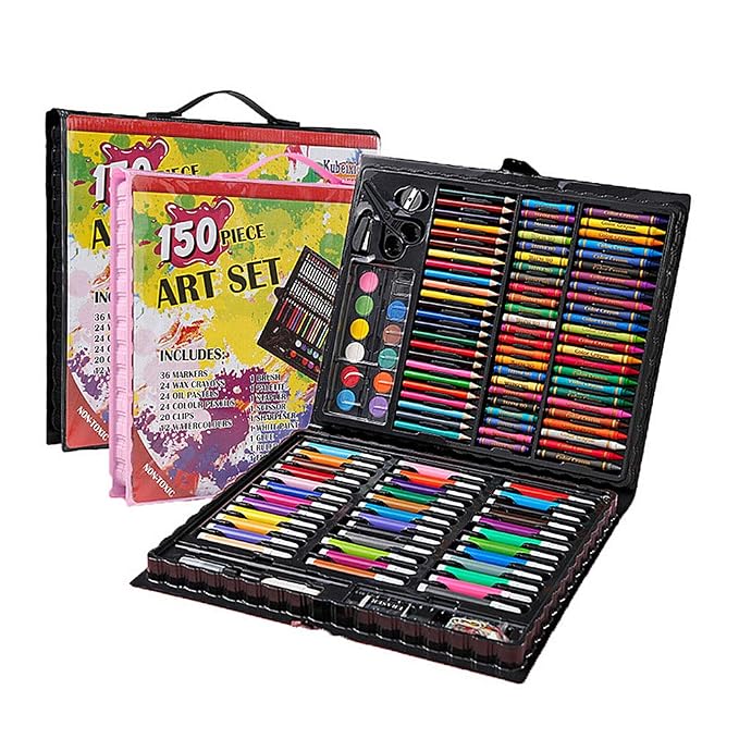 150-Piece Kids Art Set – Deluxe Drawing & Painting Kit in Portable Carry Case