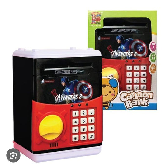 Kids Electronic ATM Piggy Bank Safe – Password & Note-Eating, Cartoon Design