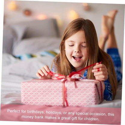 Smiley Piggy Portable Money Bank with Handle & Key – Kids Coin Saving Box