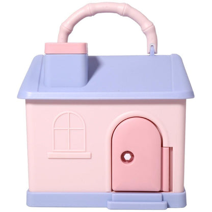 Pastel Cottage Coin Bank with Key – Kids Portable Money Saving House