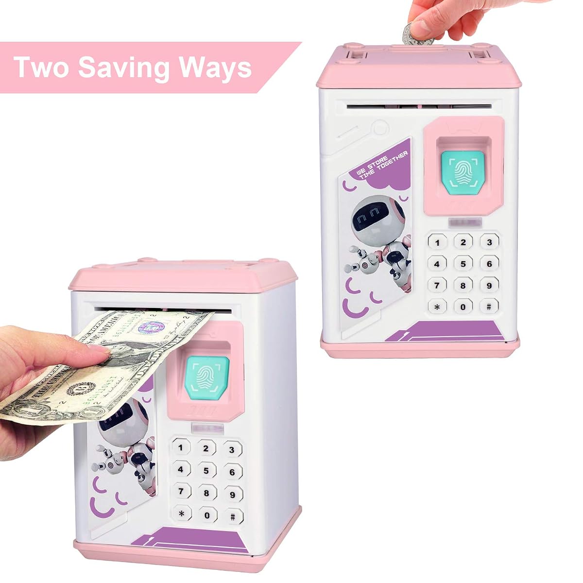 Robot Piggy Bank Kids ATM - Electronic Fingerprint Password