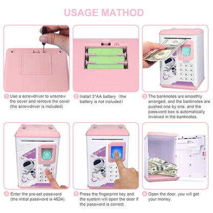 Robot Piggy Bank Kids ATM - Electronic Fingerprint Password