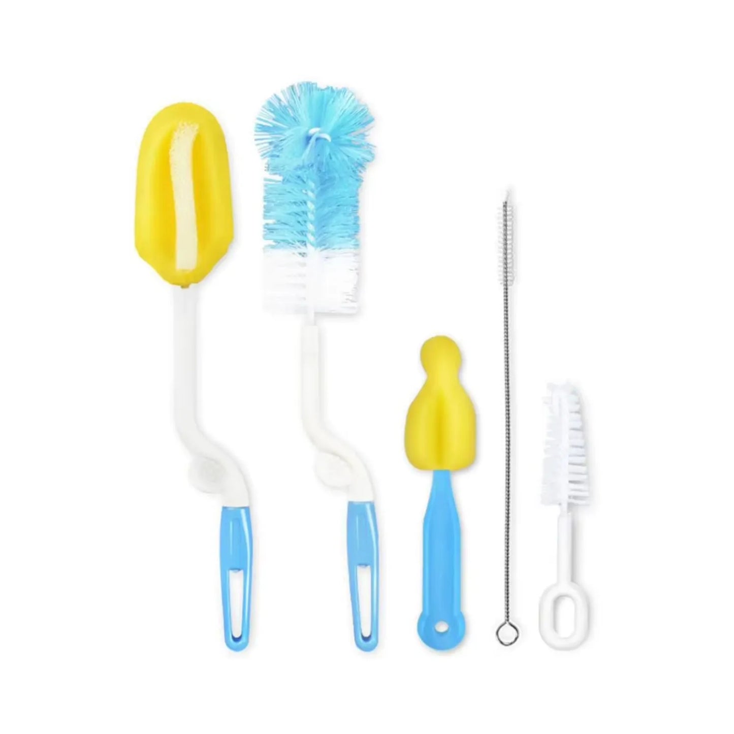 5-Piece Baby Bottle Cleaning Brush Set – Multi-Purpose, BPA-Free, Soft & Durable