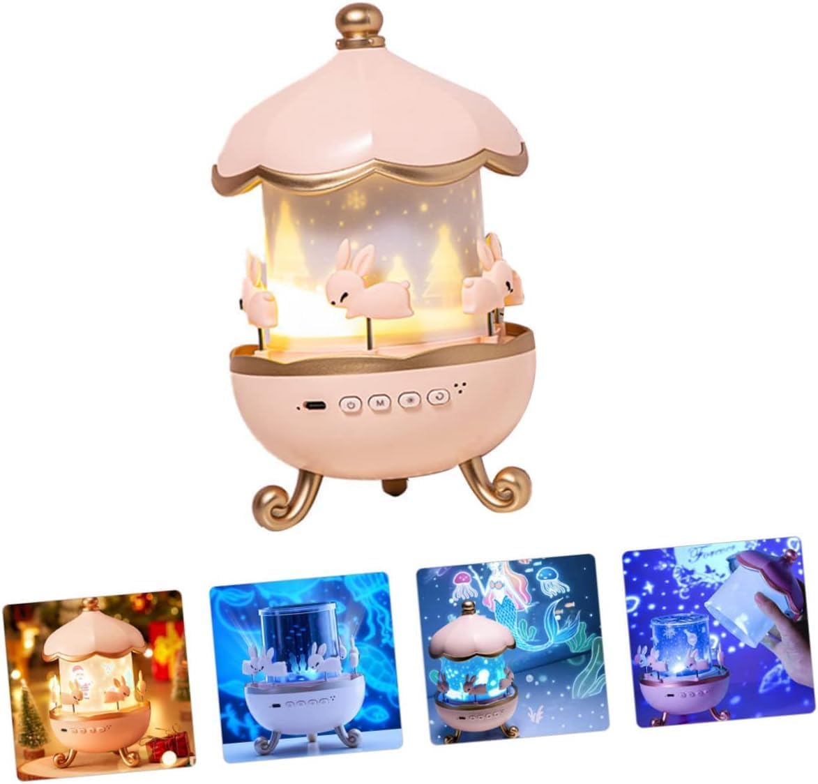 Carousel Night Light Projector – Magical Starry Sky Lamp for Kids
