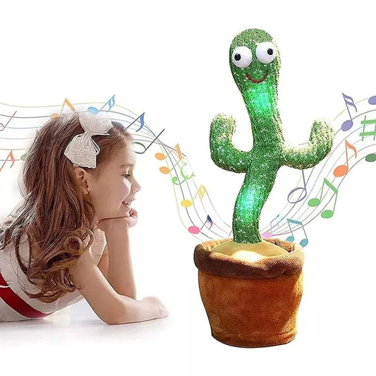 Multifunctional Dancing Cactus Toy – Sings, Repeats, Dances & Lights Up (USB Rechargeable)