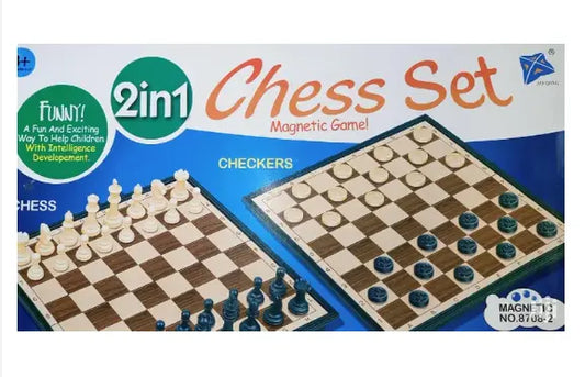 2 in 1 Magnetic Chess & Checkers Set